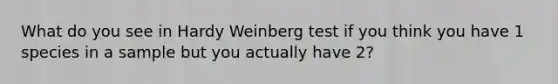 What do you see in Hardy Weinberg test if you think you have 1 species in a sample but you actually have 2?