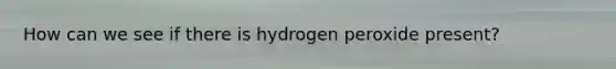 How can we see if there is hydrogen peroxide present?