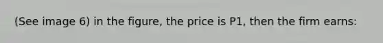 (See image 6) in the figure, the price is P1, then the firm earns: