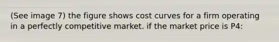 (See image 7) the figure shows cost curves for a firm operating in a perfectly competitive market. if the market price is P4: