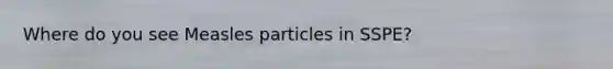 Where do you see Measles particles in SSPE?