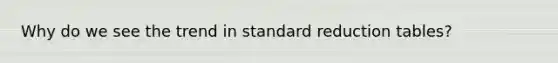 Why do we see the trend in standard reduction tables?