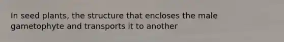 In seed plants, the structure that encloses the male gametophyte and transports it to another