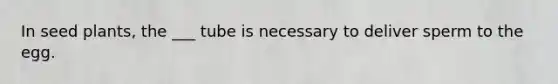 In seed plants, the ___ tube is necessary to deliver sperm to the egg.