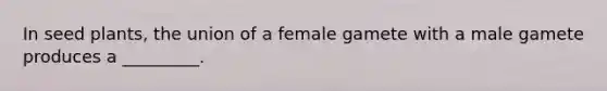 In seed plants, the union of a female gamete with a male gamete produces a _________.