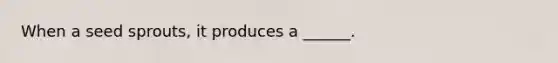 When a seed sprouts, it produces a ______.