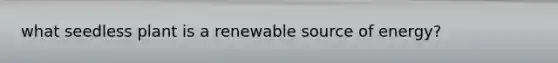 what seedless plant is a renewable source of energy?