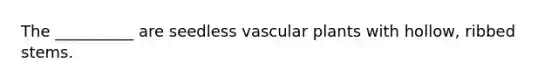 The __________ are seedless <a href='https://www.questionai.com/knowledge/kbaUXKuBoK-vascular-plants' class='anchor-knowledge'>vascular plants</a> with hollow, ribbed stems.