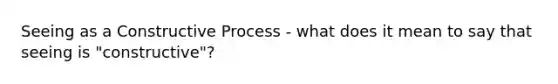 Seeing as a Constructive Process - what does it mean to say that seeing is "constructive"?