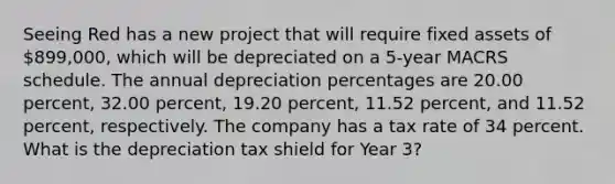 Seeing Red has a new project that will require fixed assets of 899,000, which will be depreciated on a 5-year MACRS schedule. The annual depreciation percentages are 20.00 percent, 32.00 percent, 19.20 percent, 11.52 percent, and 11.52 percent, respectively. The company has a tax rate of 34 percent. What is the depreciation tax shield for Year 3?