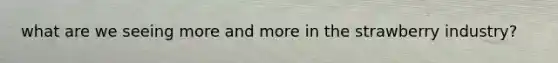 what are we seeing more and more in the strawberry industry?