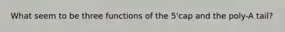 What seem to be three functions of the 5'cap and the poly-A tail?