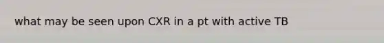 what may be seen upon CXR in a pt with active TB