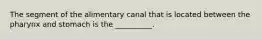 The segment of the alimentary canal that is located between the pharynx and stomach is the __________.