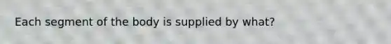 Each segment of the body is supplied by what?