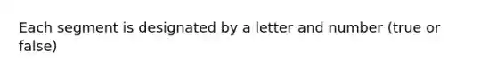 Each segment is designated by a letter and number (true or false)