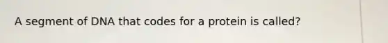 A segment of DNA that codes for a protein is called?