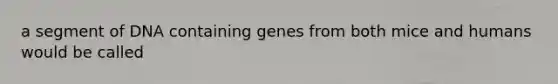 a segment of DNA containing genes from both mice and humans would be called