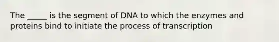 The _____ is the segment of DNA to which the enzymes and proteins bind to initiate the process of transcription