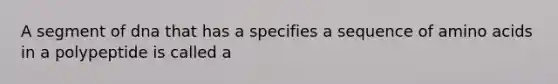 A segment of dna that has a specifies a sequence of amino acids in a polypeptide is called a