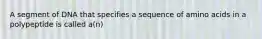 ​A segment of DNA that specifies a sequence of amino acids in a polypeptide is called a(n)