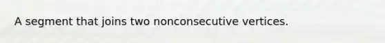 A segment that joins two nonconsecutive vertices.
