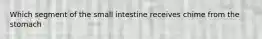 Which segment of the small intestine receives chime from the stomach