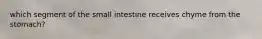 which segment of the small intestine receives chyme from the stomach?