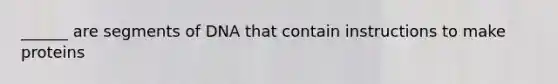 ______ are segments of DNA that contain instructions to make proteins