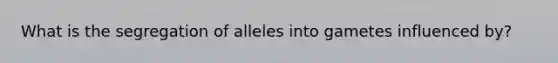 What is the segregation of alleles into gametes influenced by?