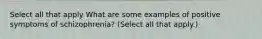 Select all that apply What are some examples of positive symptoms of schizophrenia? (Select all that apply.)