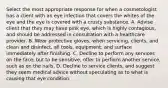 Select the most appropriate response for when a cosmetologist has a client with an eye infection that covers the whites of the eye and the eye is covered with a crusty substance. A. Advise client that they may have pink eye, which is highly contagious, and should be addressed in consultation with a healthcare provider. B. Wear protective gloves, when servicing, clients, and clean and disinfect, all tools, equipment, and surface immediately after finishing. C. Decline to perform any services on the face, but to be sensitive, offer to perform another service, such as on the nails. D. Decline to service clients, and suggest they seem medical advice without speculating as to what is causing that eye condition.