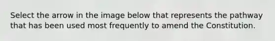 Select the arrow in the image below that represents the pathway that has been used most frequently to amend the Constitution.