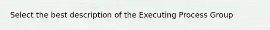 Select the best description of the Executing Process Group