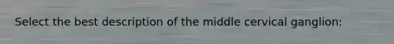 Select the best description of the middle cervical ganglion: