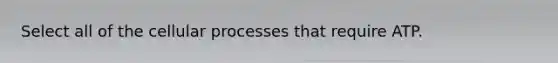 Select all of the cellular processes that require ATP.