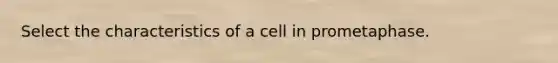 Select the characteristics of a cell in prometaphase.