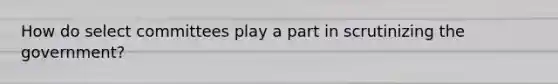 How do select committees play a part in scrutinizing the government?