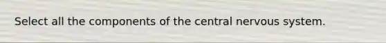 Select all the components of the central nervous system.