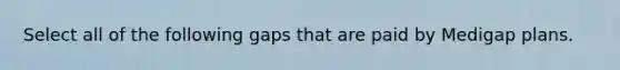 Select all of the following gaps that are paid by Medigap plans.