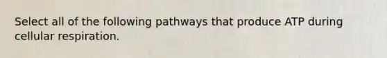 Select all of the following pathways that produce ATP during cellular respiration.