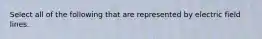 Select all of the following that are represented by electric field lines.
