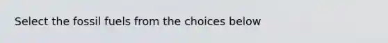 Select the fossil fuels from the choices below