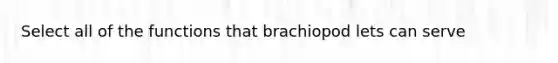 Select all of the functions that brachiopod lets can serve