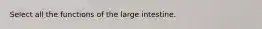 Select all the functions of the large intestine.