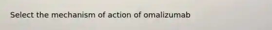 Select the mechanism of action of omalizumab