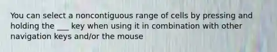 You can select a noncontiguous range of cells by pressing and holding the ___ key when using it in combination with other navigation keys and/or the mouse