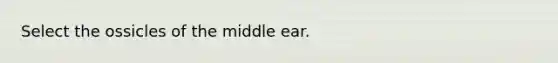 Select the ossicles of the middle ear.