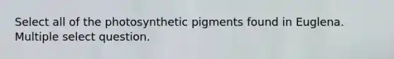 Select all of the photosynthetic pigments found in Euglena. Multiple select question.