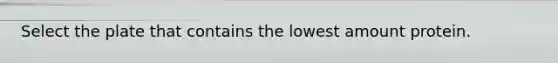 Select the plate that contains the lowest amount protein.